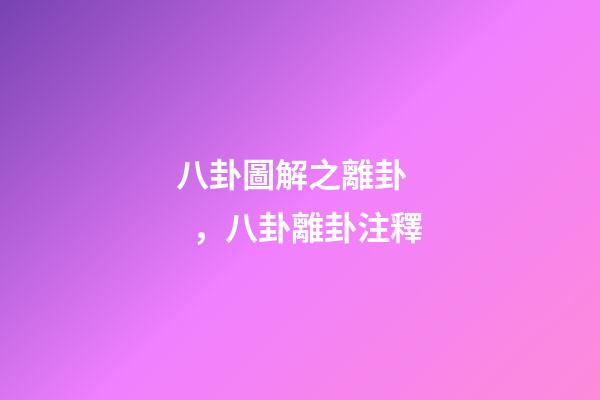 八卦圖解之離卦，八卦離卦注釋